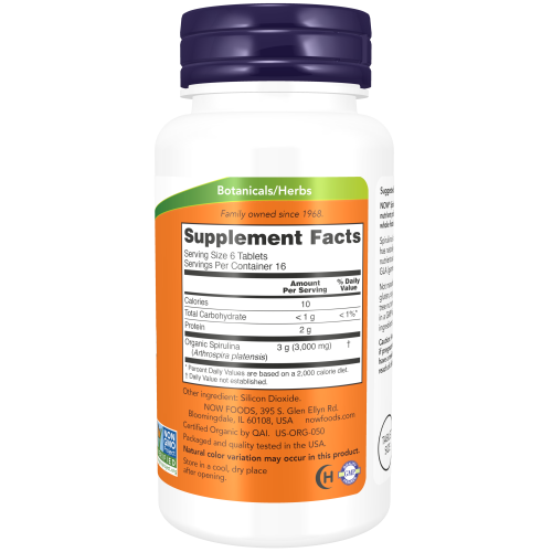 [] Now Foods   500 , 100 , Certified Organic Spirulina Super Green 500 mg 100 tablets  3