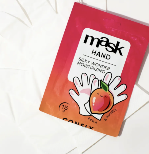 Consly ����������� �����-�������� � �������� � ���������, Silky Wonder Peach and Paraffin Moisturizing Hand Mask ���� 2
