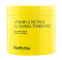 FarmStay -     , 70 , Vitamin&Retinol Glowing Toner Pad