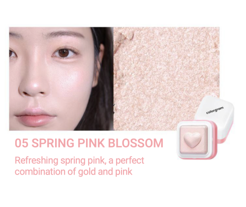 Colorgram   ,  05 Spring Pink Blossom, Milk Bling Heartlighter  3