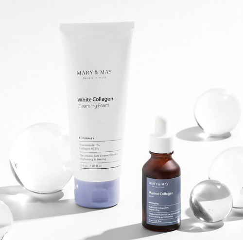 [����] Mary&May ����� ��� �������� � ���������� � ������������, White Collagen Cleansing Foam ���� 2