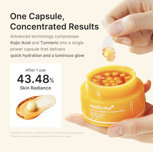 Medicube ���������� ����-���� ��� ������ ���� � ������������ � ������� ��������, Kojic Acid Turmeric Vita Capsule Cream  ���� 5