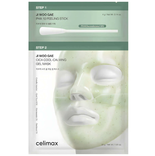 Celimax ��������������� ������������ ��������-����� ������ ����������, Ji Woo Gae Cica PHA Peel 2-step Gel Mask
