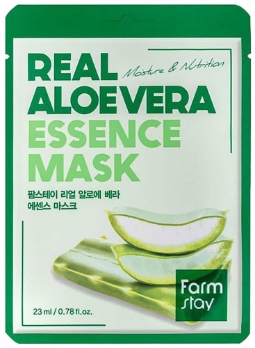 FarmStay �������� ����� � ���� ����  Real aloe vera essence mask