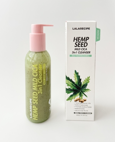 LALARECIPE ����������� �����-����� ��� �������� ���� � ��������� � �������� �������, Hemp Seed Mild Cica 3in1 Cleanser ���� 5