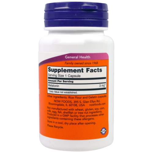 [���] Now Foods ������� ��������� ��� 3 ��, 60 ������, Melatonin 3mg, 60 Capsules ���� 2