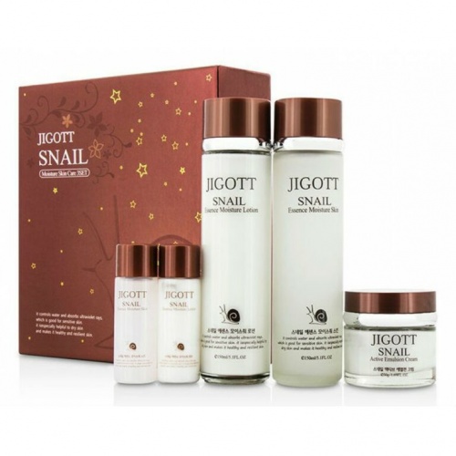 Jigott ����� �������� ������� � ������� ������  Snail moisture skin care 3set