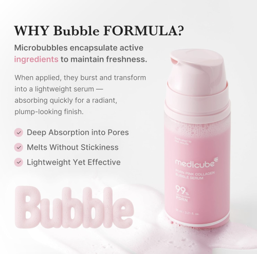 Medicube ����������� ��������� � ���� � ����������, PDRN Pink Collagen Bubble Serum ���� 3