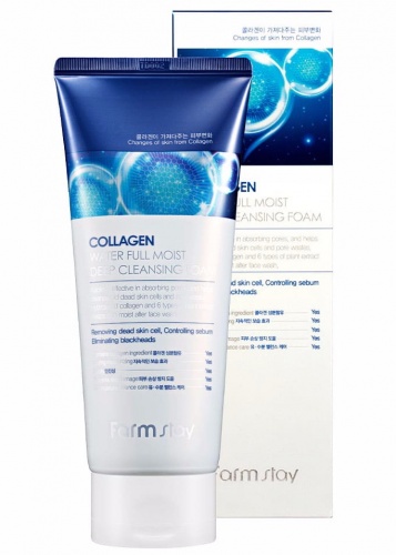 FarmStay       Collagen water full moist deep cleansing foam