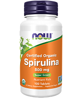 [���] Now Foods ������� ��������� 500 ��, 100 ��������, Certified Organic Spirulina Super Green 500 mg 100 tablets