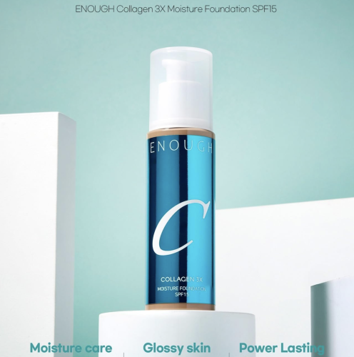 Enough ����������� ��������� ���� � ������� ����������, ������� #21N Clear Beige, Collagen 3X Moisture Foundation SPF15 ���� 2