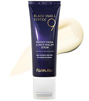 FarmStay -          , Black Snail & Peptide 9 Perfect Ffcial & Neck Roller Serum