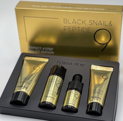 FarmStay ����� �������� 9 ��������  Black Snail & Peptide9 perfect 4 step mini kit edition ���� 3