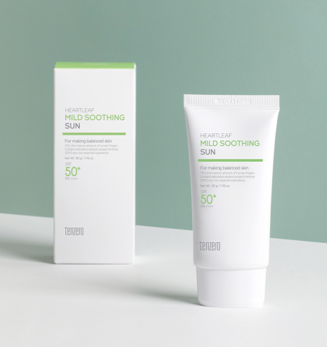 Tenzero ������ �������������� ���� � ������� � ��������������, Heartleaf Soothing Mild Sun Cream SPF50+ PA++++ ���� 2