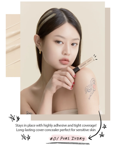 Peripera �������� ���������, ��� 01 Pure Ivory, Double Longwear Cover Concealer ���� 8