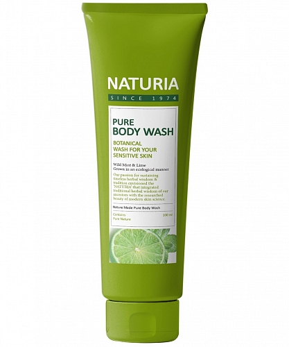Naturia        100  Pure body wash wild mint & lime mini