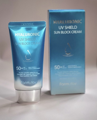 FarmStay        Hyaluronic Uv Shield Sun Block Cream Spf 50+ Pa+++  5