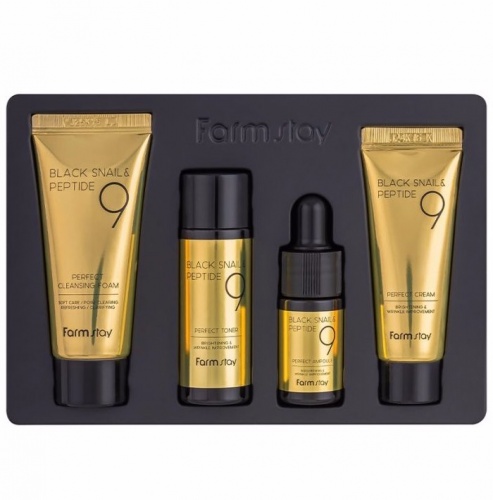 FarmStay ����� �������� 9 ��������  Black Snail & Peptide9 perfect 4 step mini kit edition
