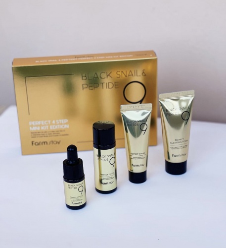 FarmStay ����� �������� 9 ��������  Black Snail & Peptide9 perfect 4 step mini kit edition ���� 6